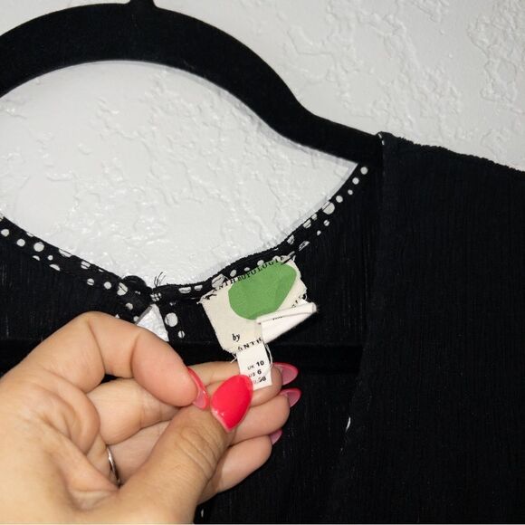 Anthropologie Black Abbey Crepe Wide Leg Jumpsuit Size 6 - Picture 5 of 9